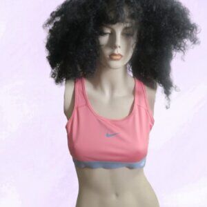 NIKE style 589420-601 pro sports bra dri-fit dry fit in pink and gray size large